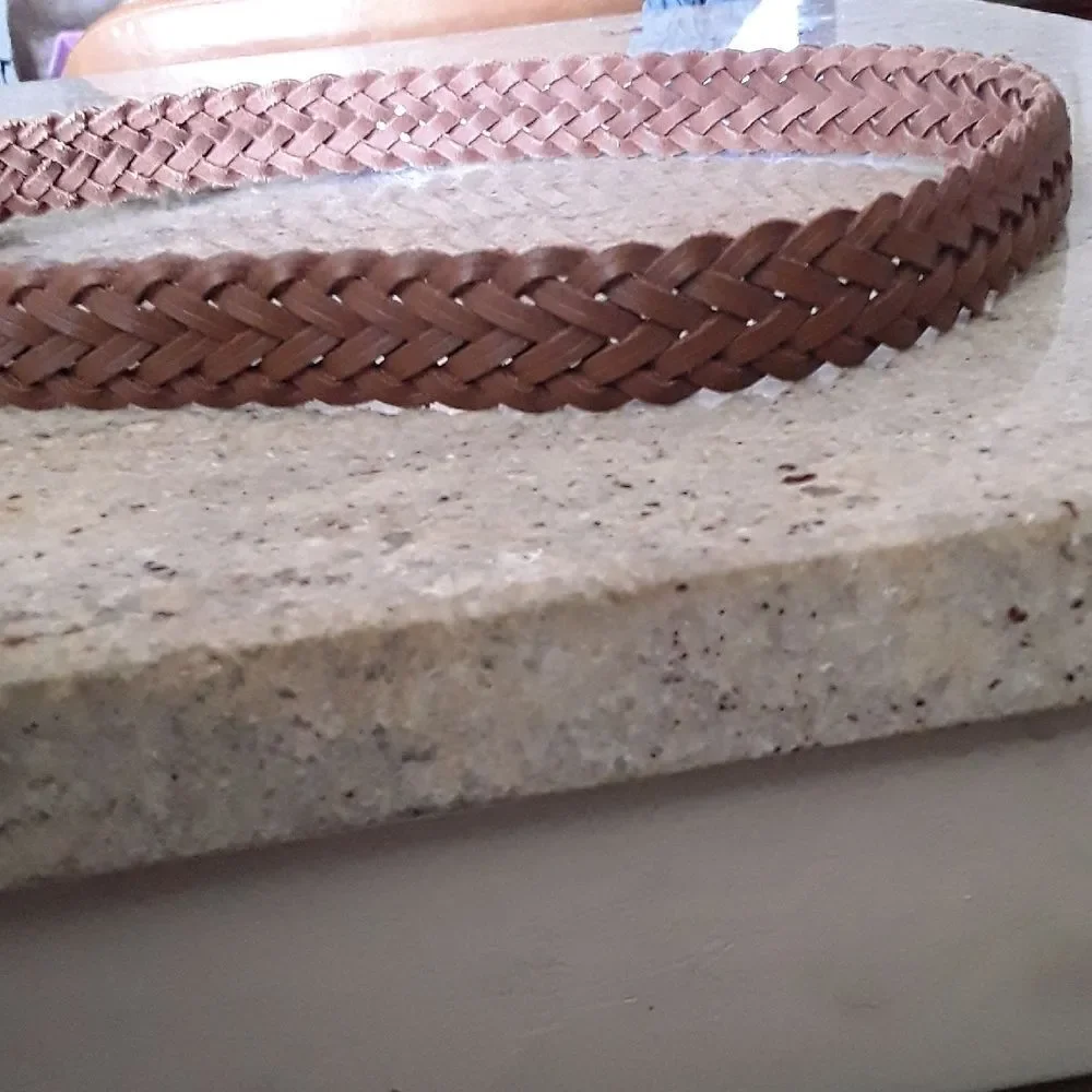 Classic Brown Braided Leather Belt